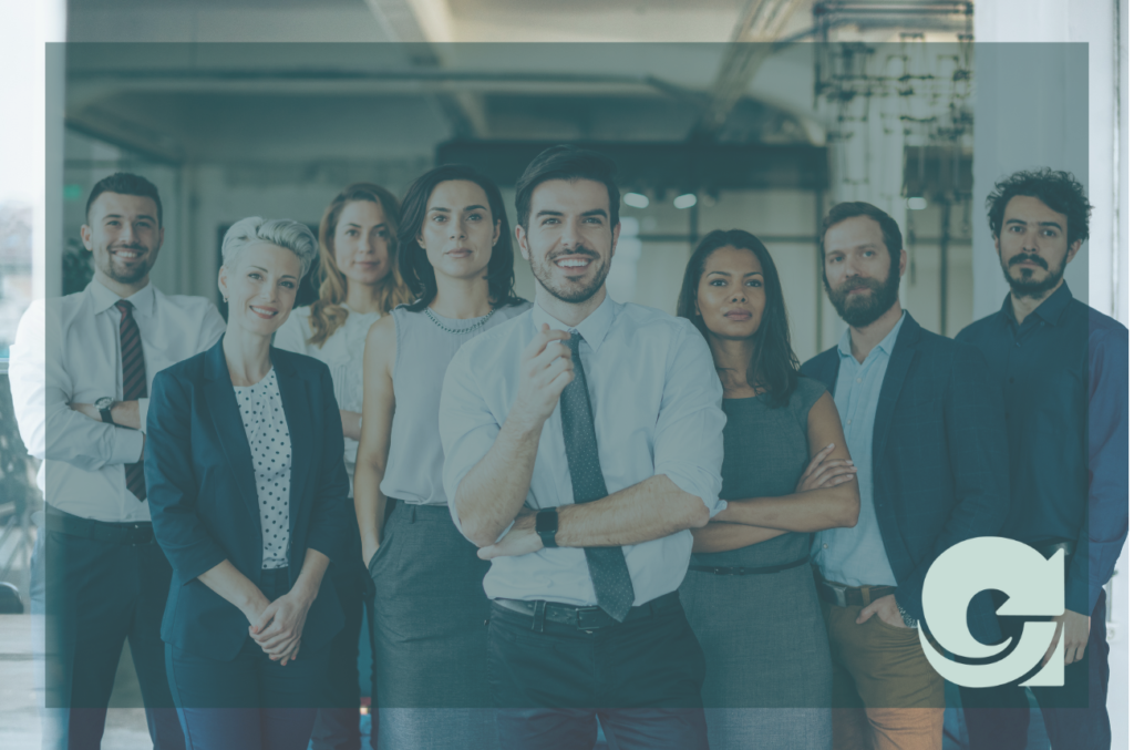 Business team following their leader